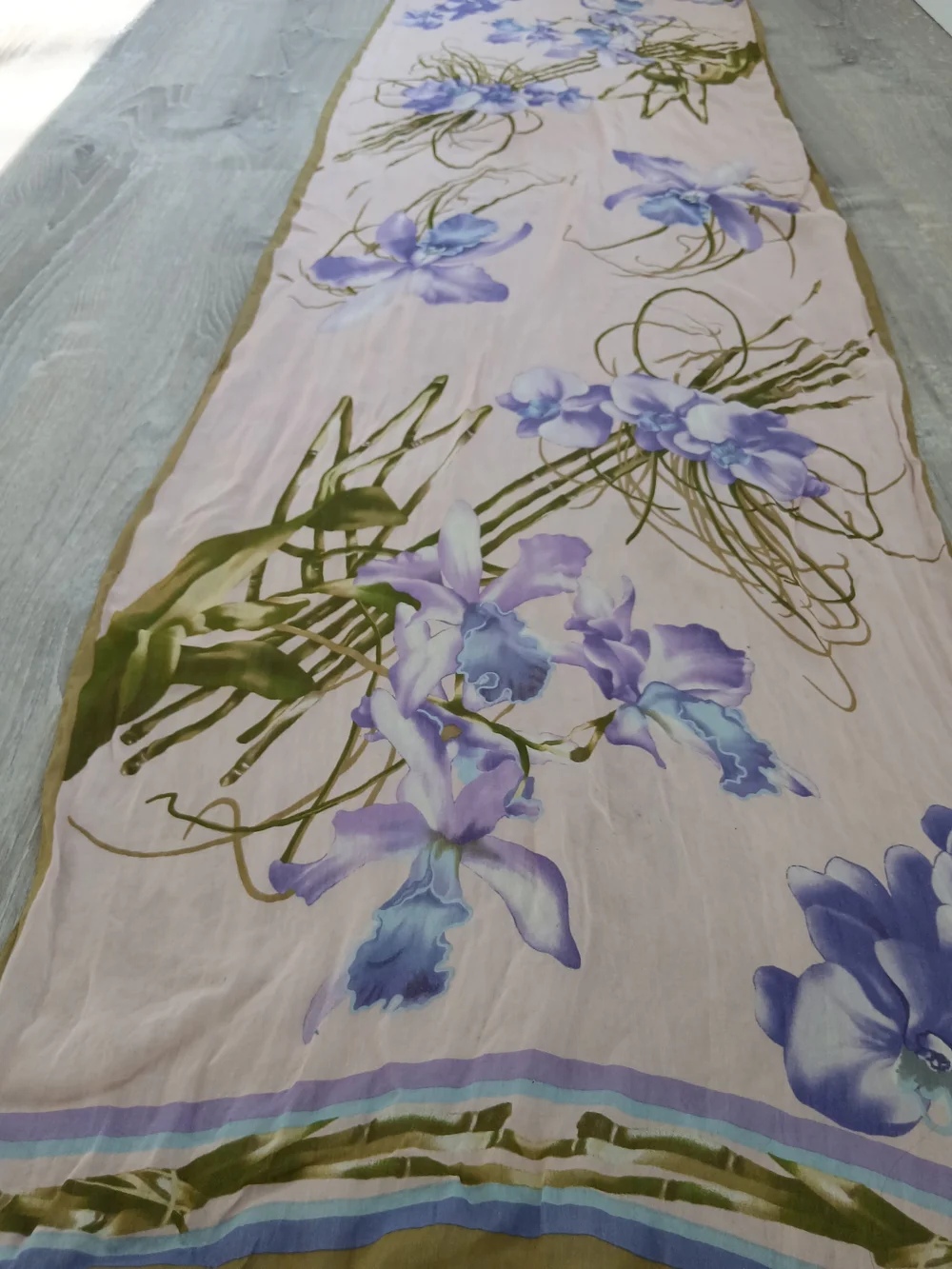 Silk Scarf in Pale Pink and Lavender